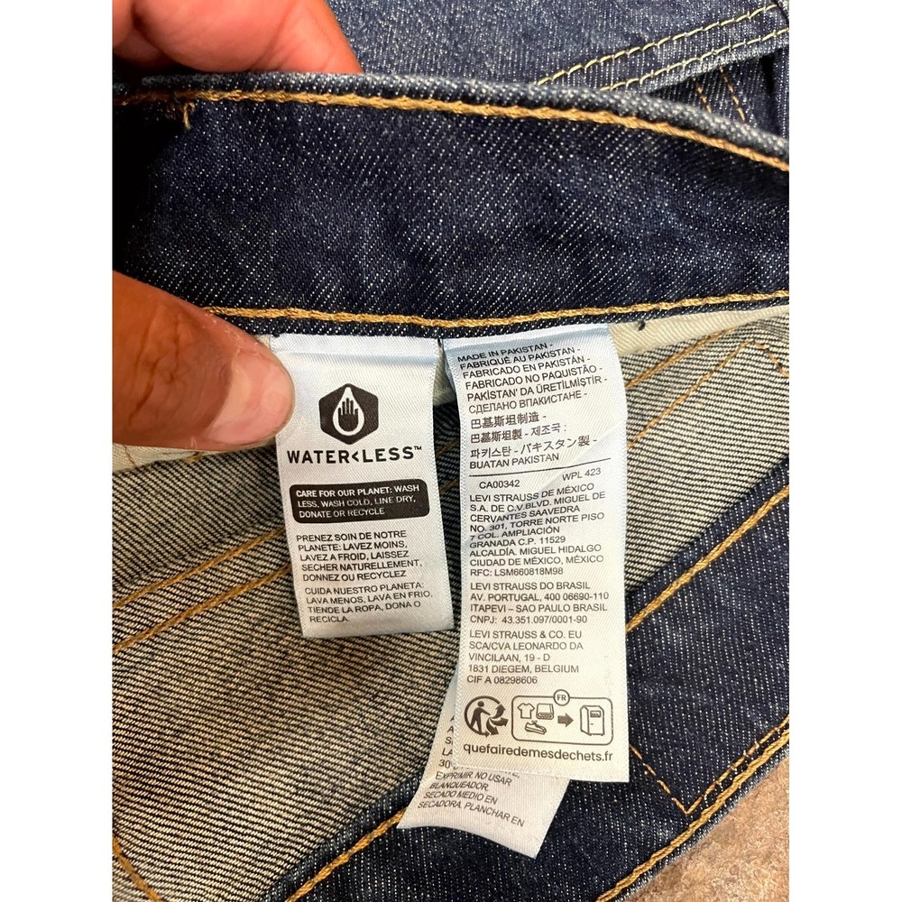 Levi's 511 Straight Leg Jeans Mens 34x32 Blue Denim Dark Wash Cotton Stretch - Picture 7 of 16
